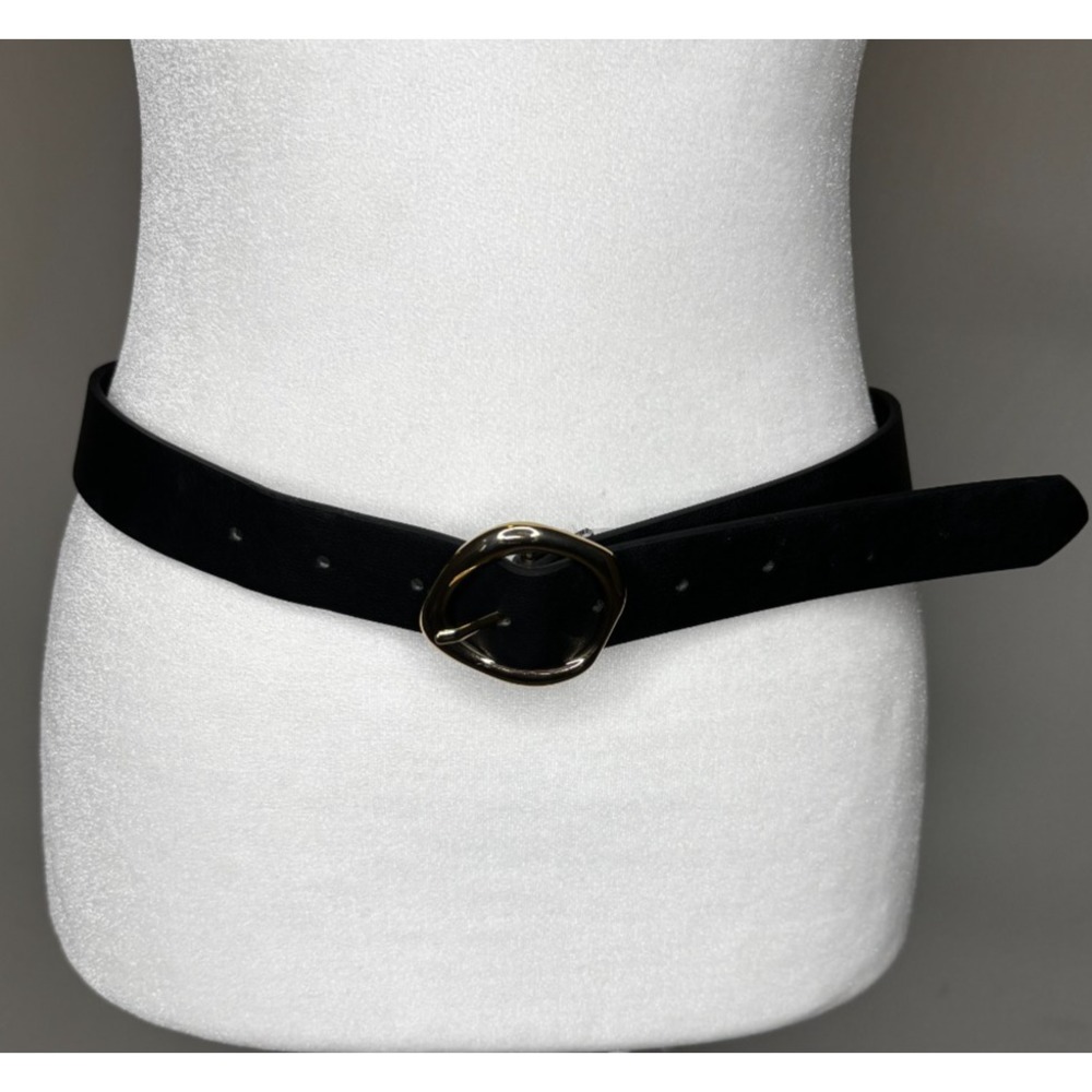 Universal Thread Women's‎ Black Faux Leather Belt Gold Hardware Size XL